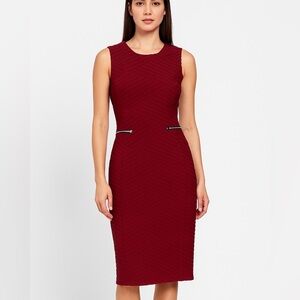 Enfocus Studio Burgundy Textured Midi Dress